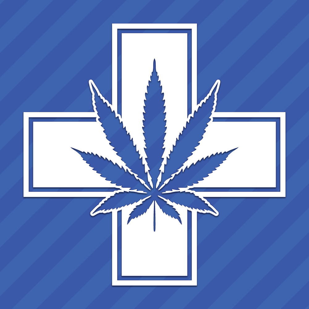 Medical Marijuana Cross Vinyl Decal Sticker 420 Pot Leaf Weed Cannabis