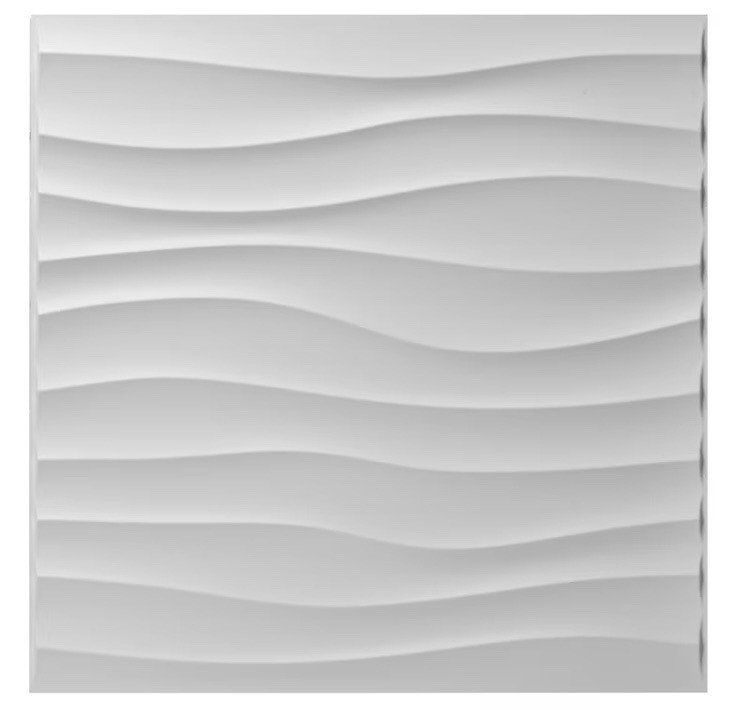 30 PIECES 3D Wall Panel Tile PVC Wave Wall Design White 11.7" x 11.7" Paintable