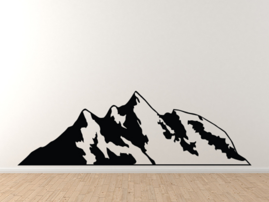 Landscape Decor – Mountain Range Silhouette Shadow Version 4- Vinyl Wall Decal