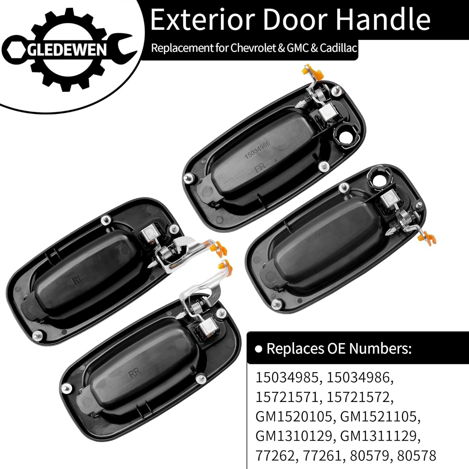 Exterior Door Handles Set, Compatible with 1999-2007 Chevy Silverado Suburban Ta