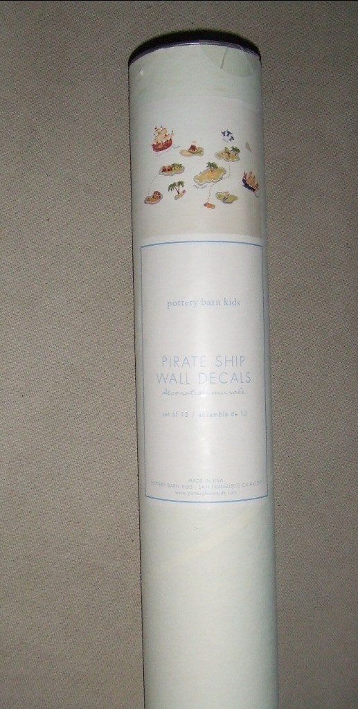 Pottery Barn Kids Pirate Ship Wall Mirror Decals Set of 13 New in Tube and Box!