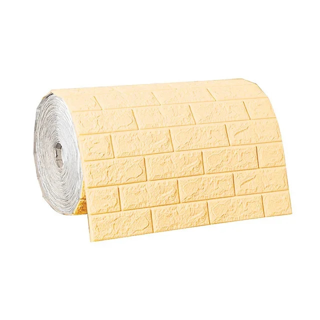 3D Soft Foam Brick Wallpaper Roll Self Adhesive Waterproof Wall Stickers 70x200c