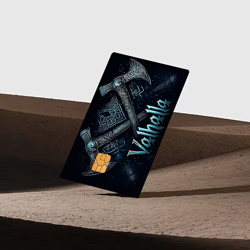 Valhalla Two Axes Credit Card Skin Sticker | Norse Viking Mystic Card Cover