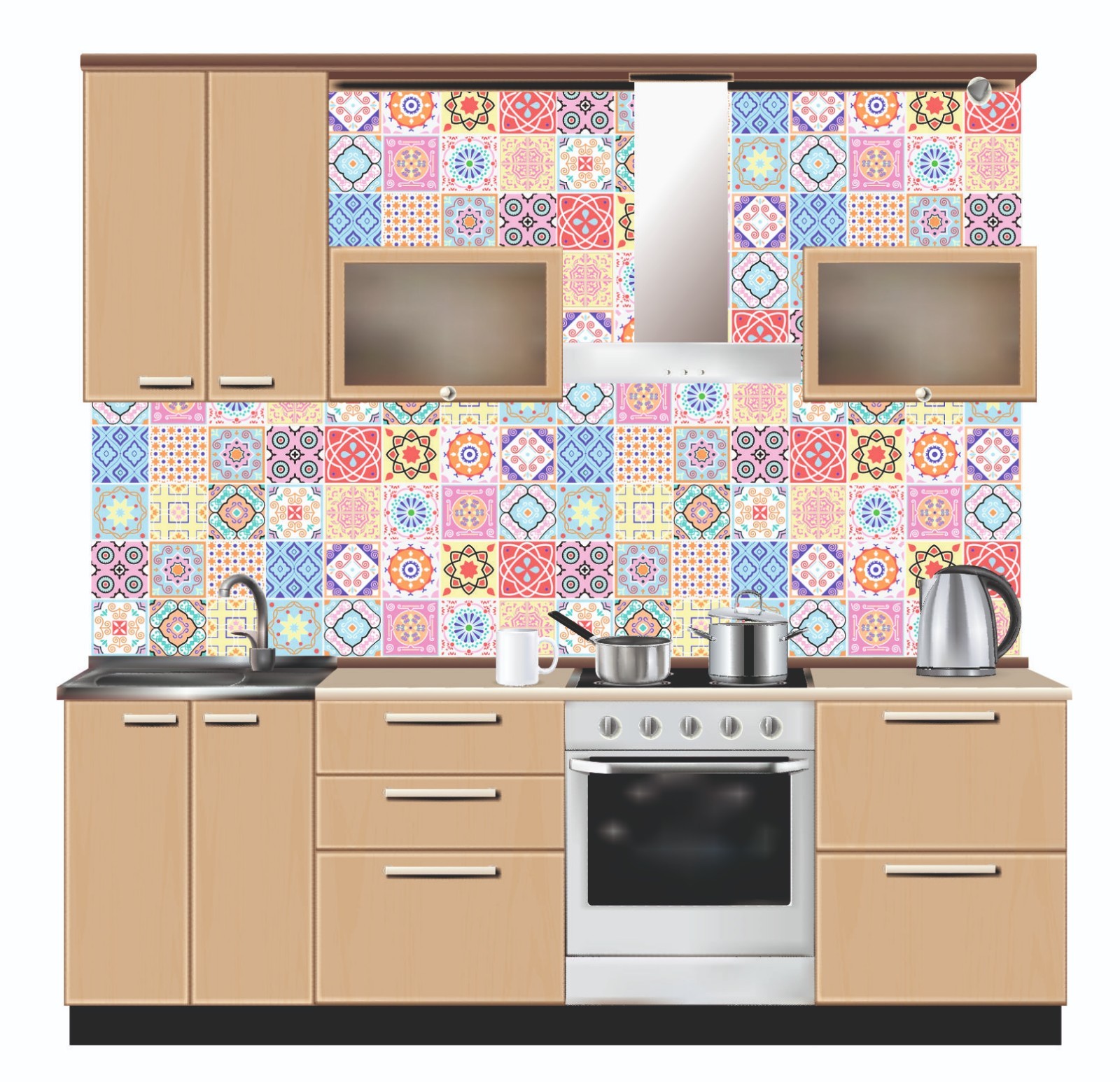 Mosaic Pattern Stickers Transfers For 150mm x 150mm & 6" inch Square Tiles GT05