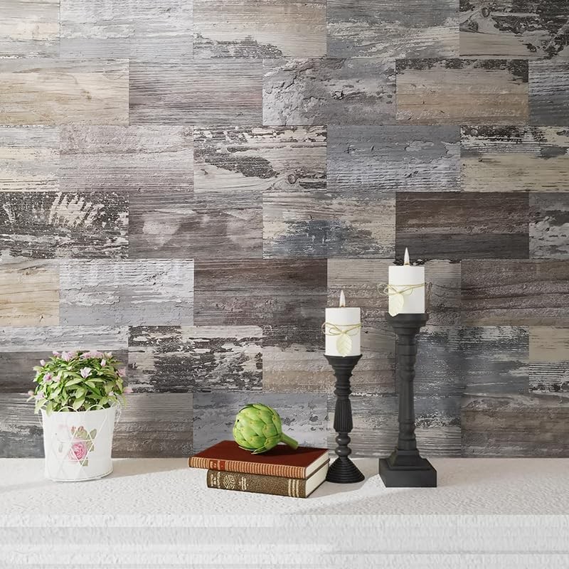 Azulejos Adhesivos Estilo Metro Madera Vintage Para Cocina Pack De 100