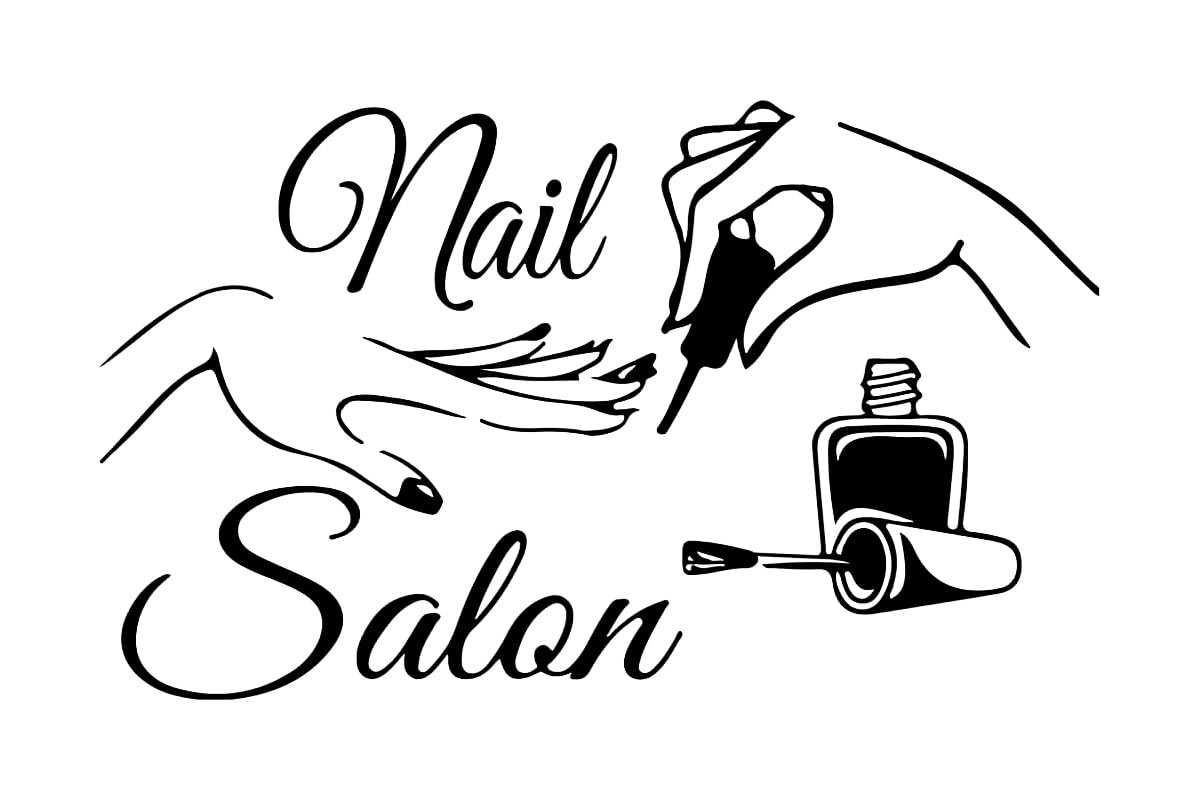 Nail Salon Wall Decal, Nail Polish Wall Sticker Removable Art Shop Store Deco…