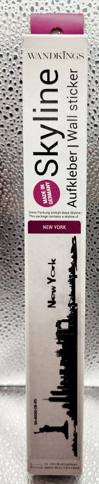 NEW YORK SKYLINE wall sticker Wandkings Aufkleberstatue Liberty 49.2×11.8 in blk