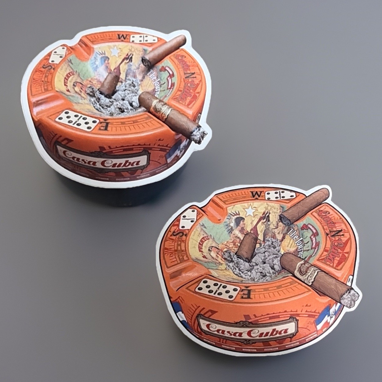 Casa Cuba Cigar Ashtray Stickers (2 Pack) Custom Design