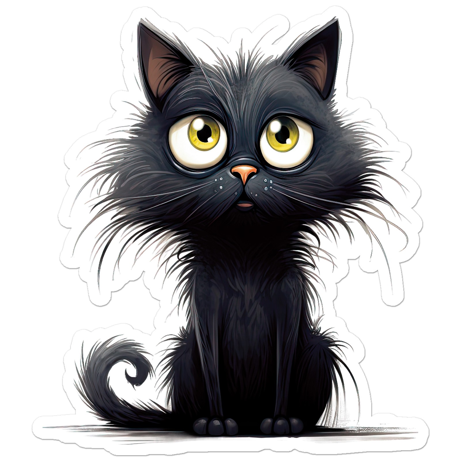 Cute Black Cat Kitten – Vinyl Decal Sticker – Car Window Laptop – ebn11082