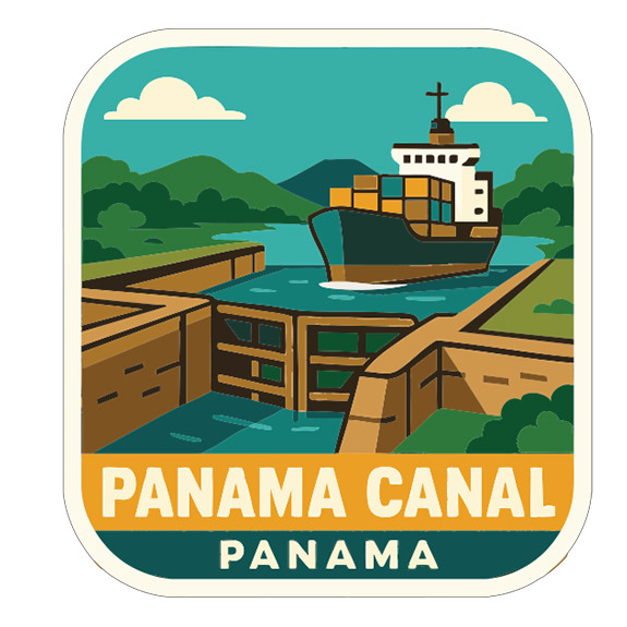 Panama Canal Panama Sticker Decal Vinyl Die-Cut Symbolic Landmark Design