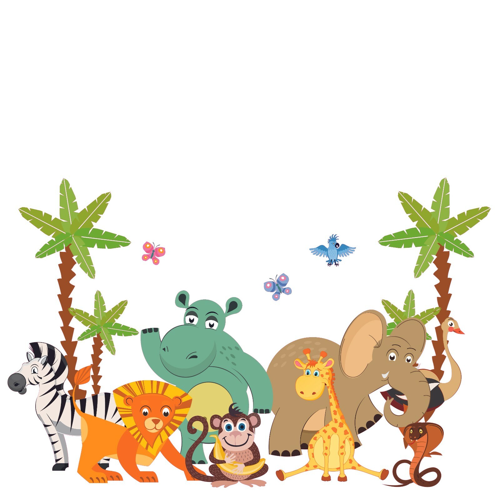 Vinyl Safari Animals Decor Design Kids Bedroom Living Room Art Wall Decal 13×20