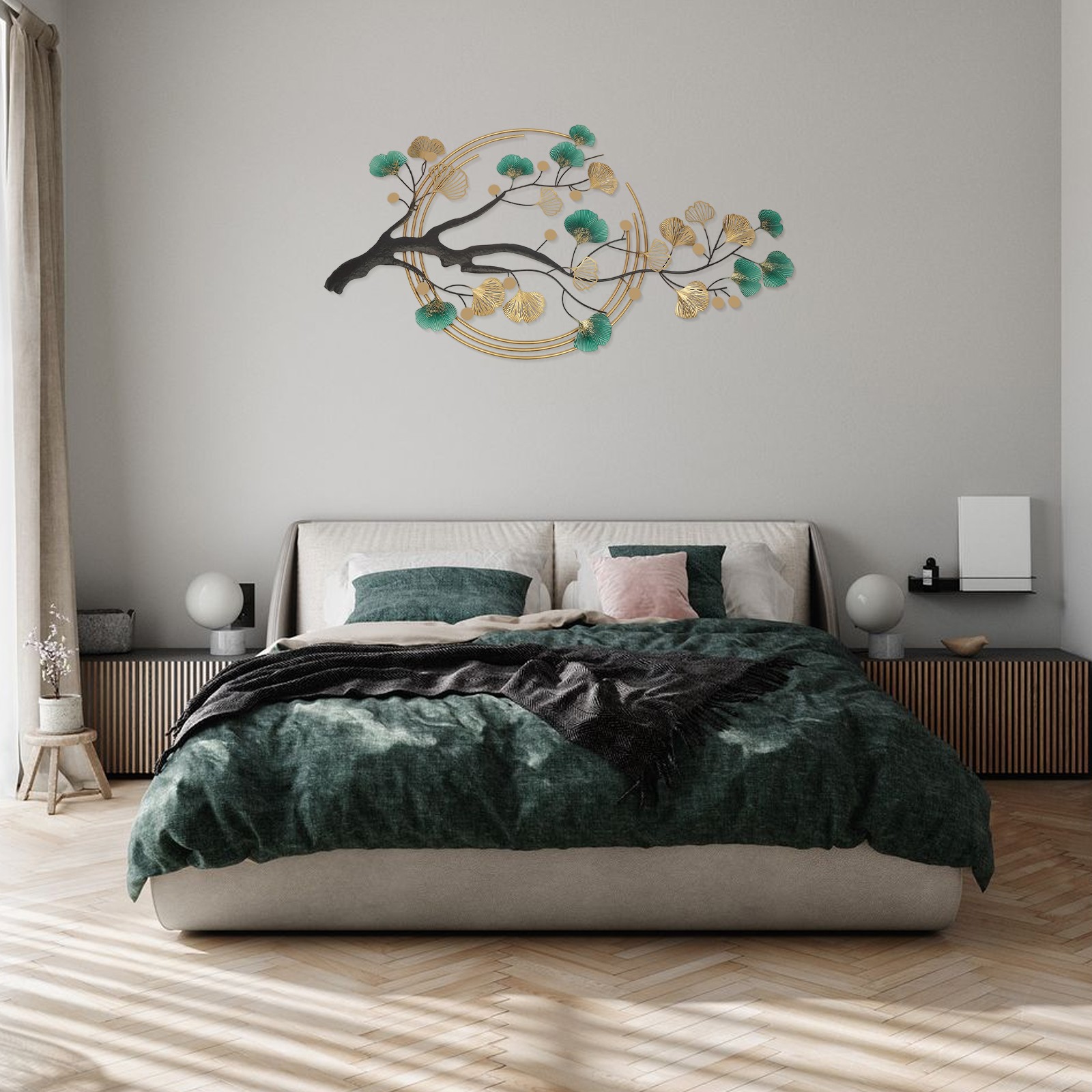Metal Wall-mounted Home Decoration Art Creative Ginkgo Decor For Living Room