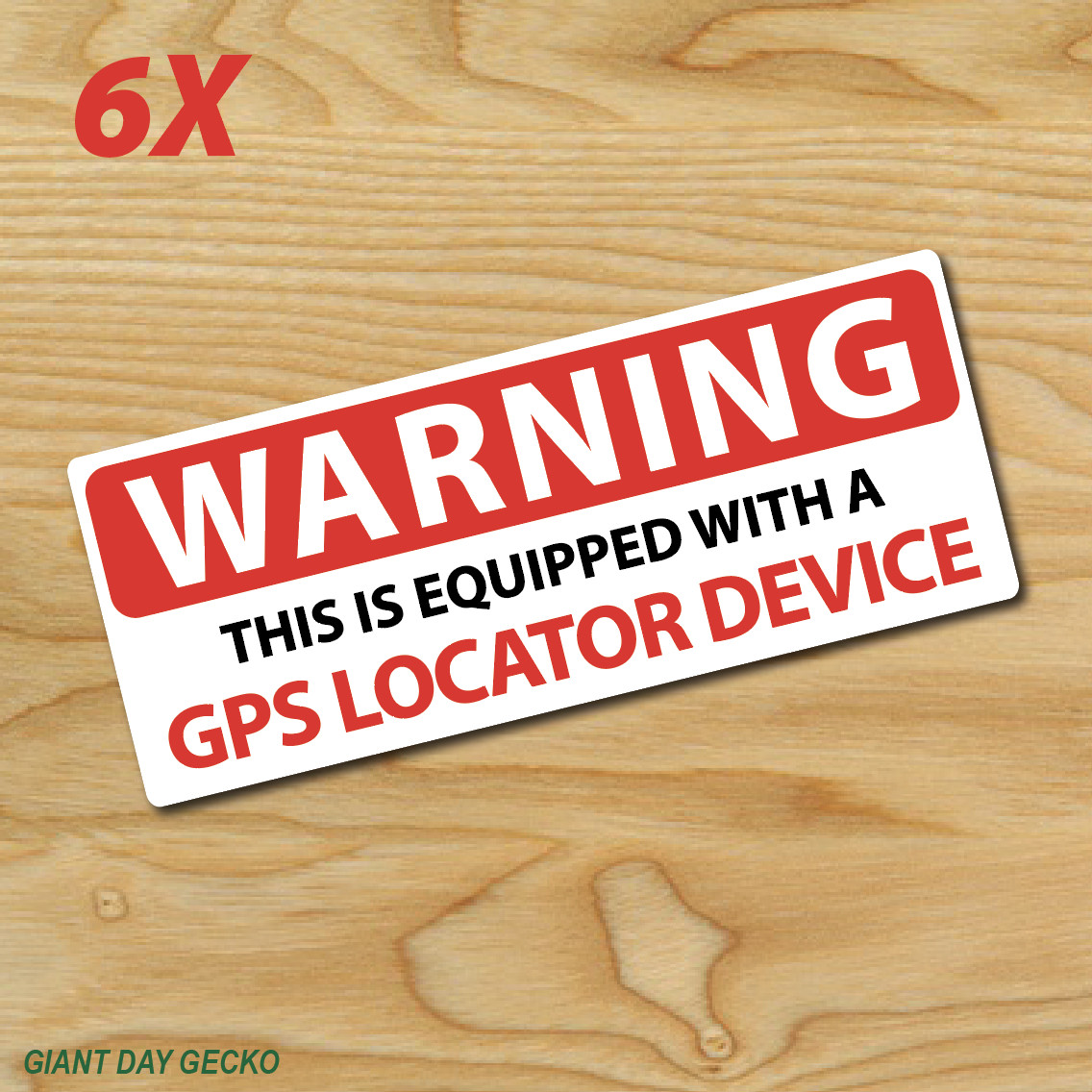 6X SIX WARNING GPS Locator Tracking car Laptop Wall Sticker Decal Stickers USA