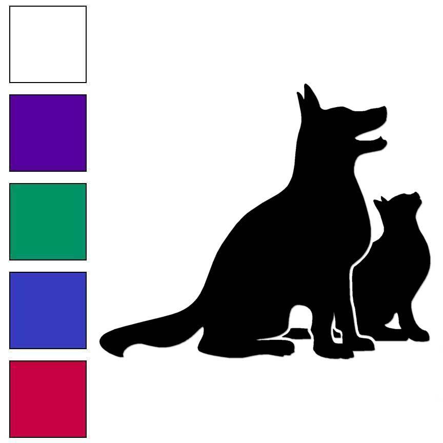 Dog And Cat, Vinyl Decal Sticker, Multiple Colors & Sizes #6592