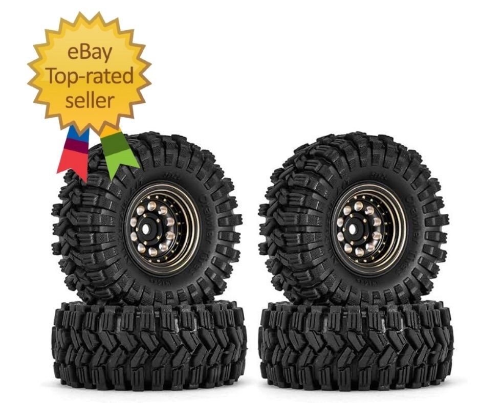 Black Brass Beadlock Wheels for Axial SCX24 TRX4M FCX24 1/24 1/18 RC Crawler