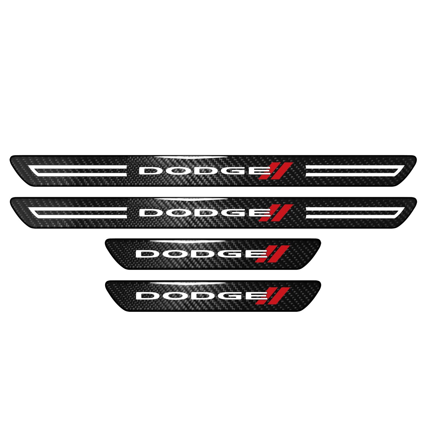 Dodge Real Carbon Fiber 4 Pcs Door Sill Kick Plates
