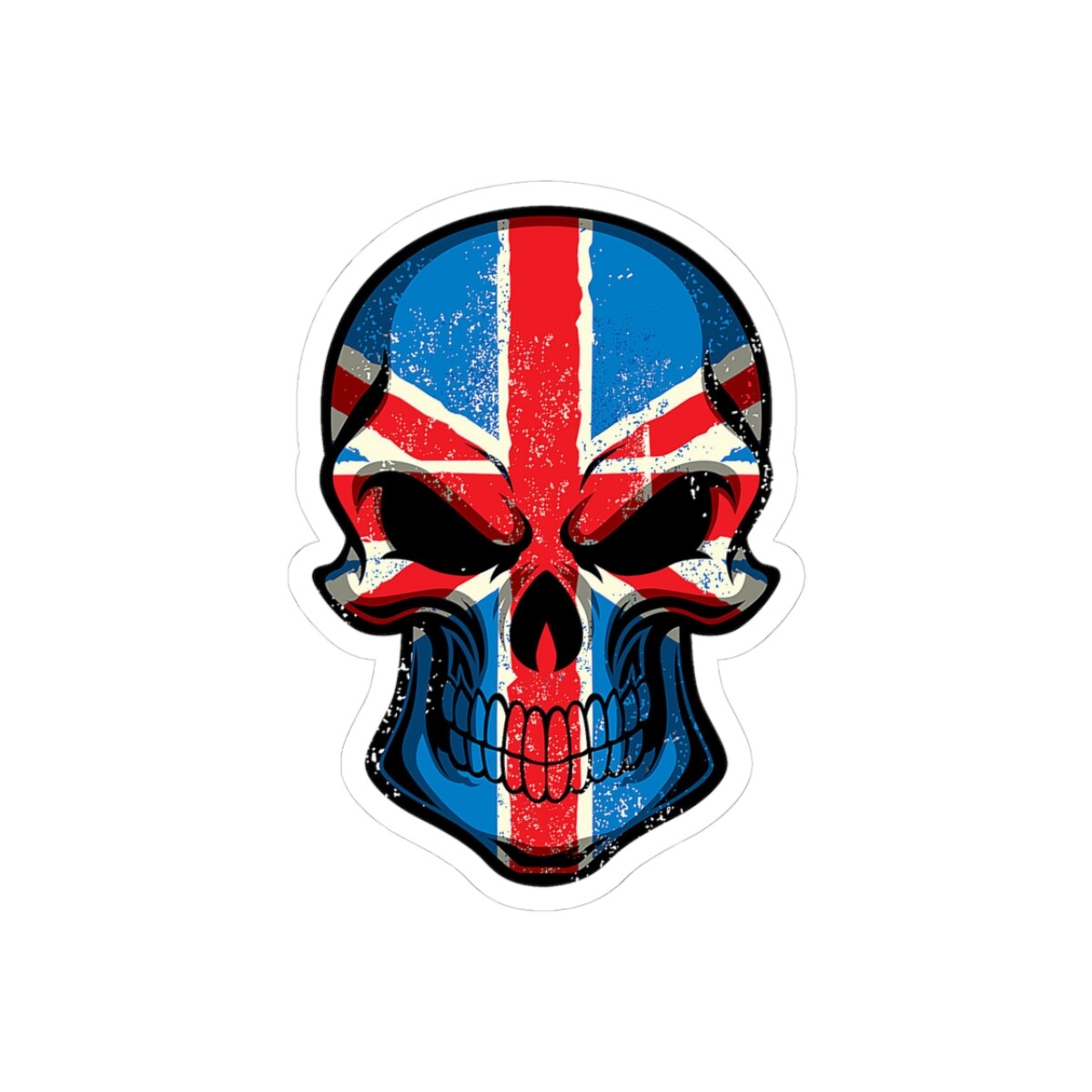 Blue Red Skull,Car,Laptop,Waterbottle Sticker, Vinyl 3M glue,Waterproof,Gift