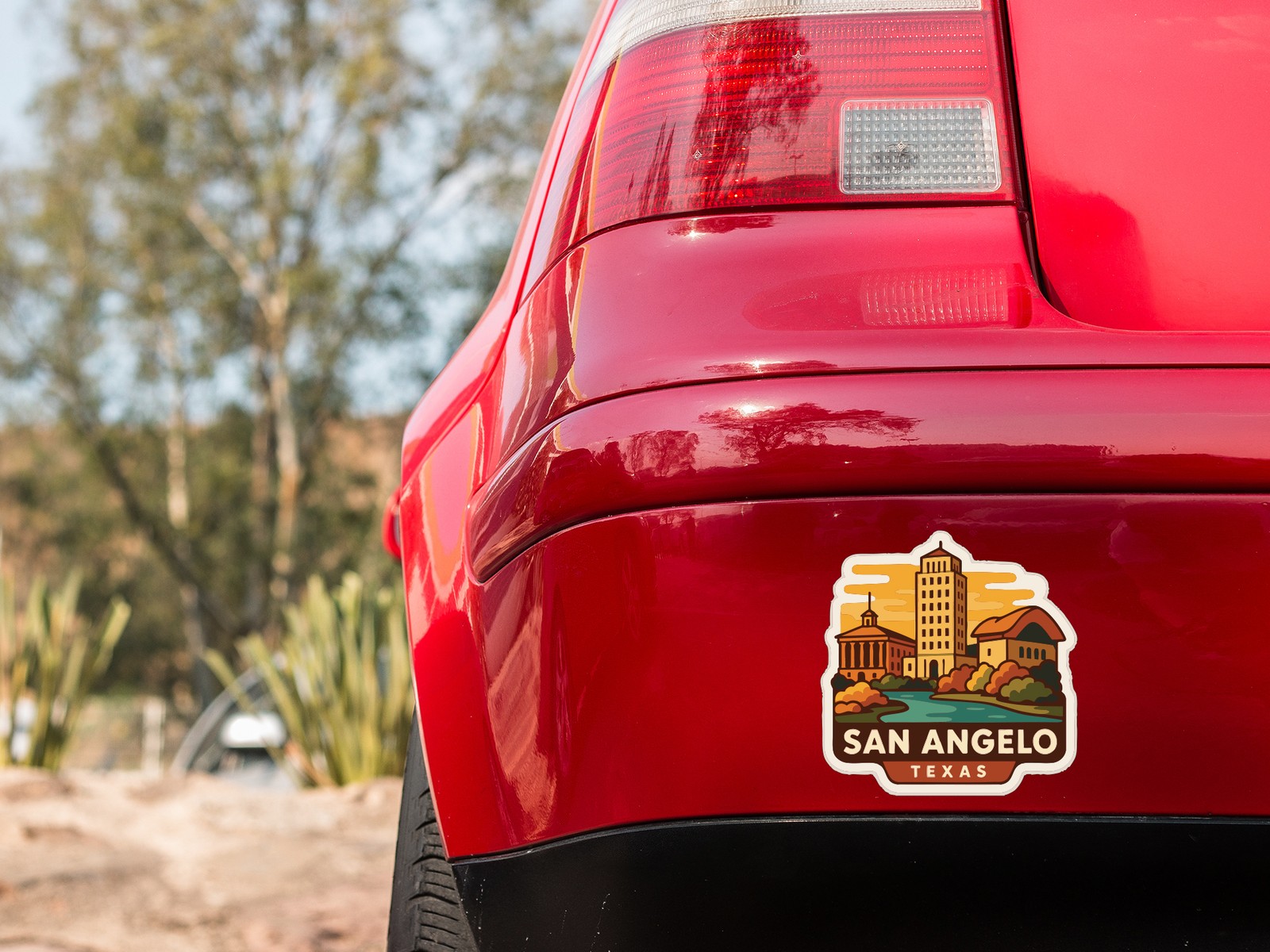 San Angelo Texas Sticker Decal Vinyl Die-Cut City Skyline Landmark Design