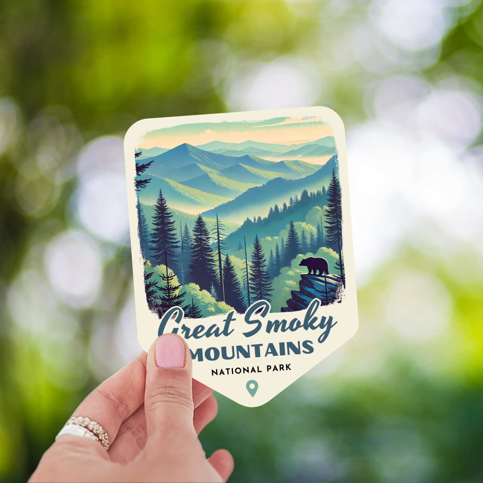 Great Smoky Mountains National Park Sticker Retro Style Waterproof Vinyl Decal