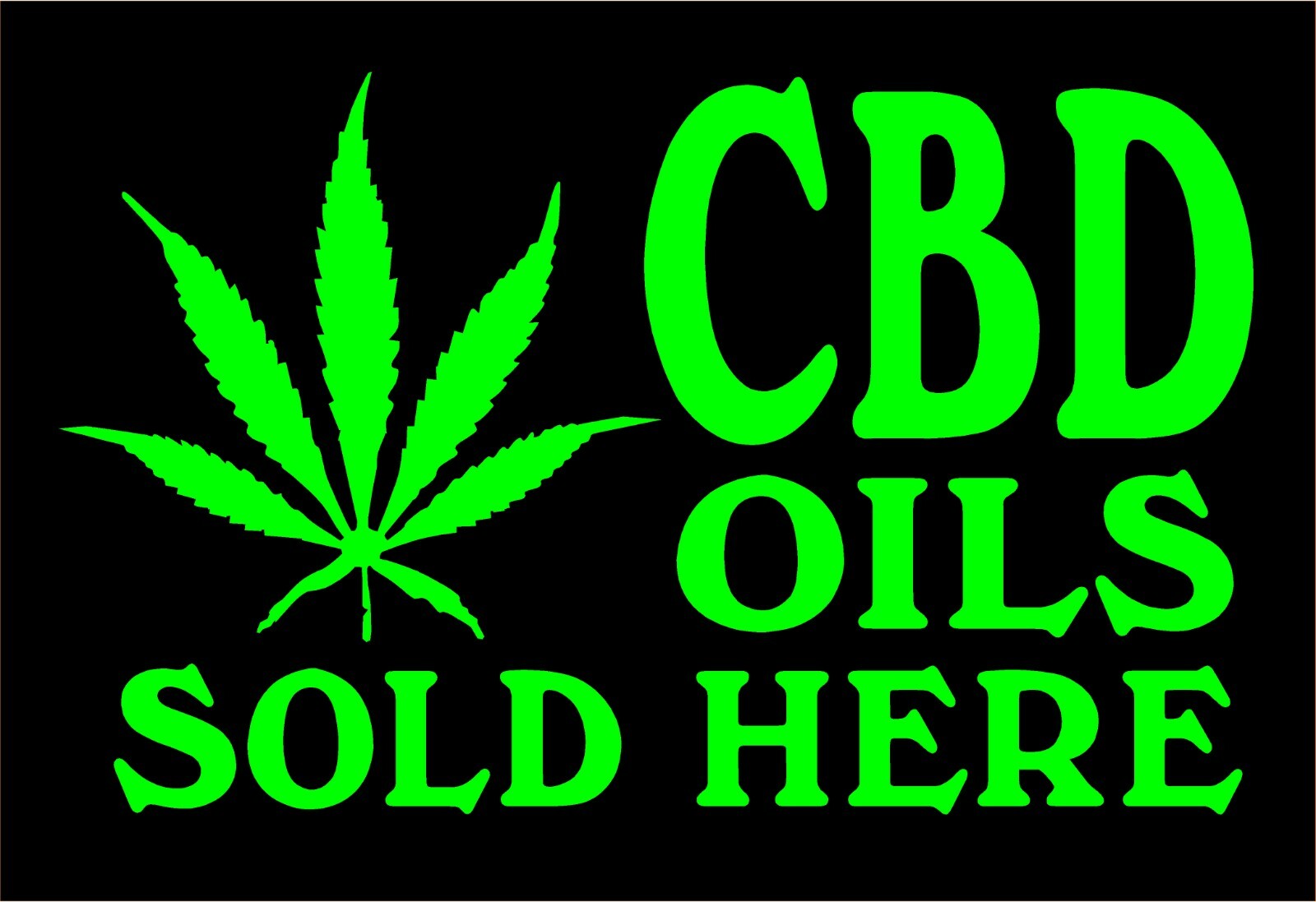 CBD Oils Sold Here Vinyl Decal Storefront Dispensary Cannabis Door Sticker