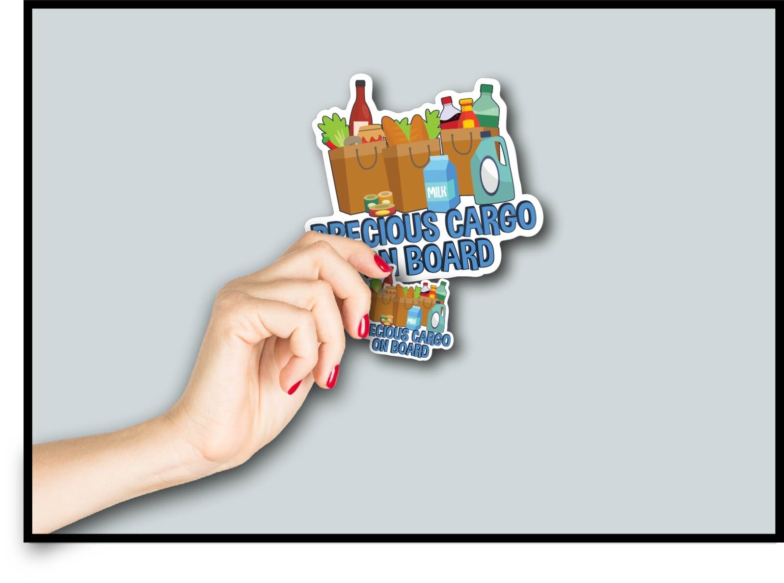 Precious Cargo On Board Groceries Grocery Getter Decal Sticker Food Tariff USA