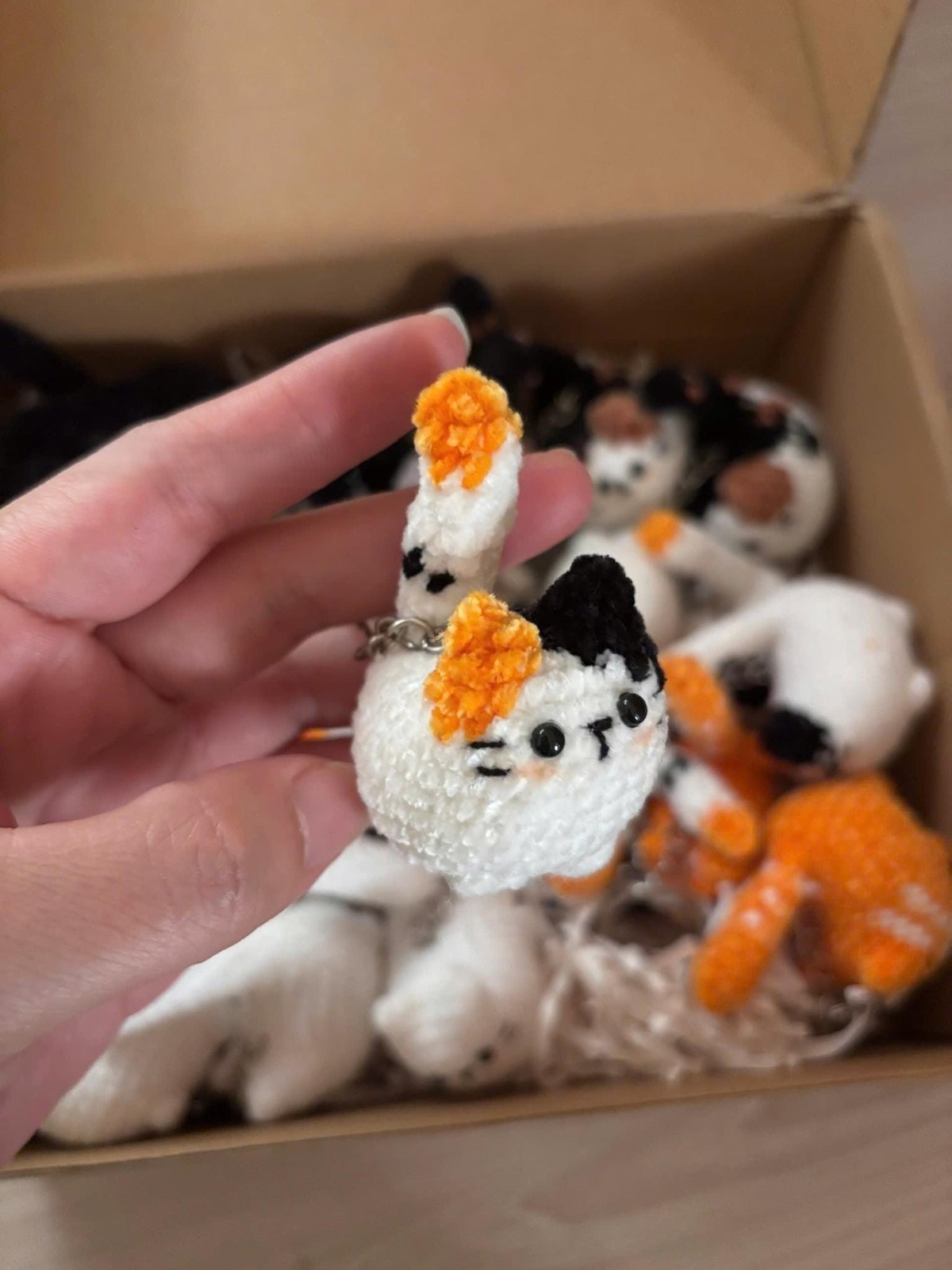 Crochet Cat Keychain, Cute Amigurumi Cat Bag Charm, Handmade Gift