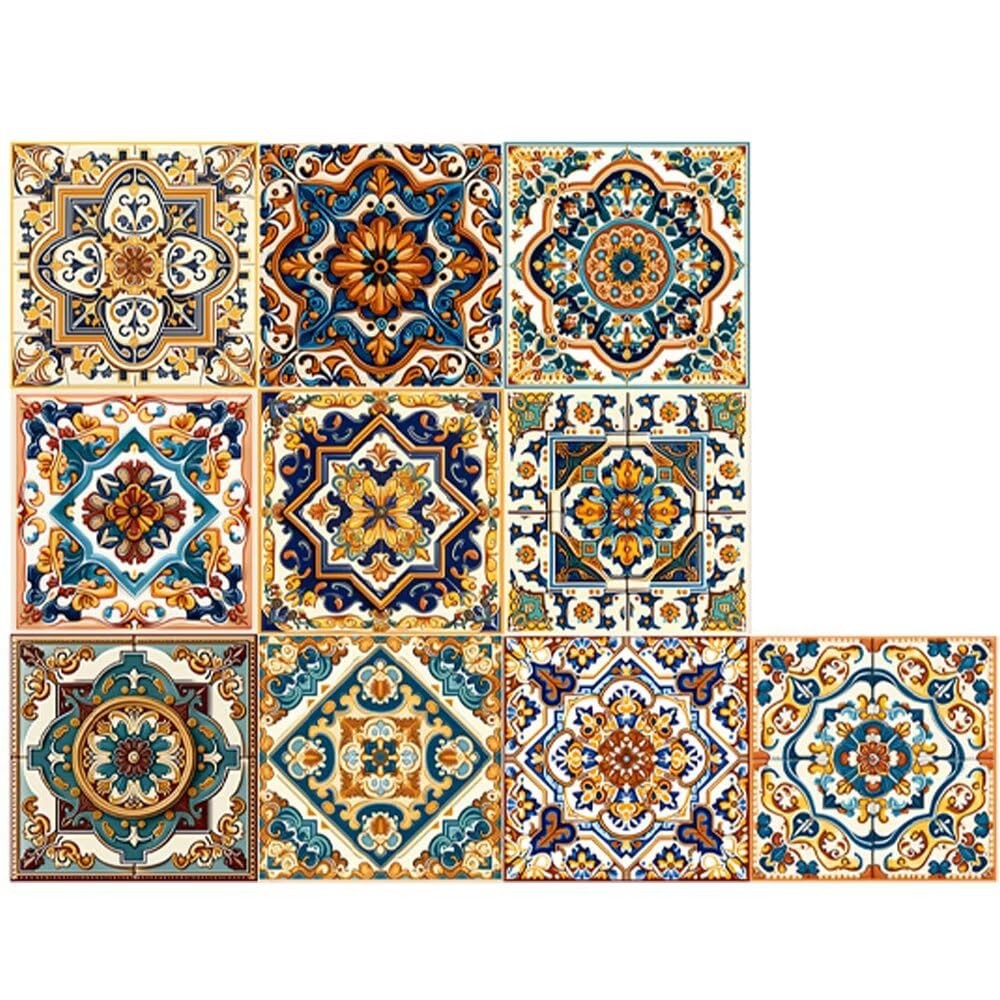 Peel and Stick Moroccan Tile Stickers, Waterproof Backsplash for Kitchen