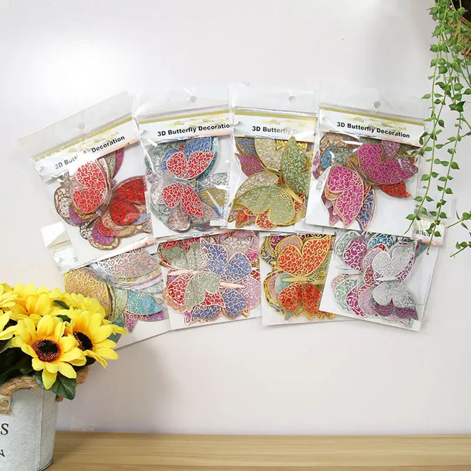 12 Pcs new model 2 layers decorative butterfly for all occasions