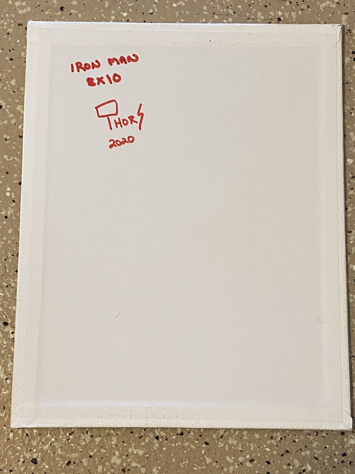 Awesome Handcrafted Marvel Iron Man Vinyl On Canvas 8×10 Signed Artwork