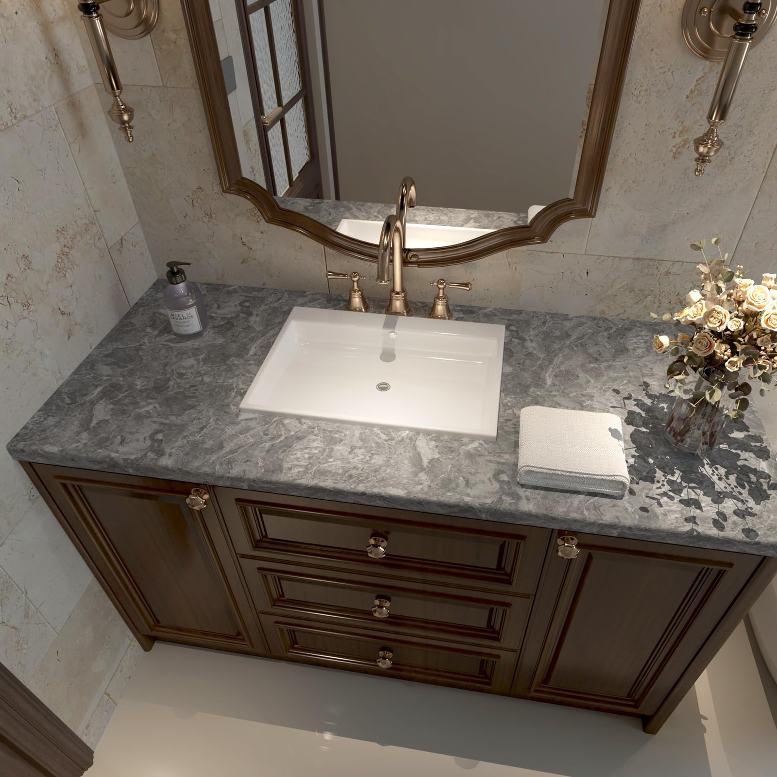 Large Grey Marble Granite Wallpaper Peel Stick Matte Thicken 24x354inch Water…