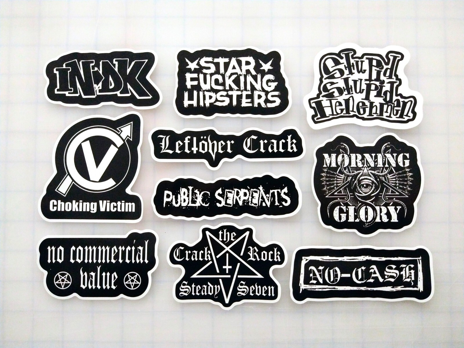 Crack Rock Steady Vinyl Sticker Lot (10 Stickers) leftover choking victim punk