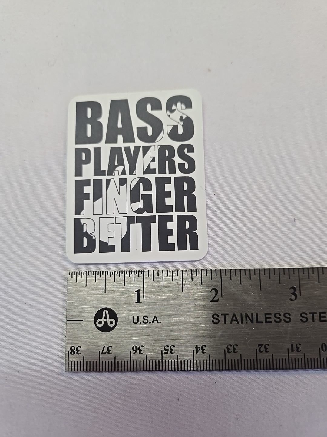1pc FUNNY BASS PLAYER STICKER Music Guitar Band Humorous ADULT DECAL