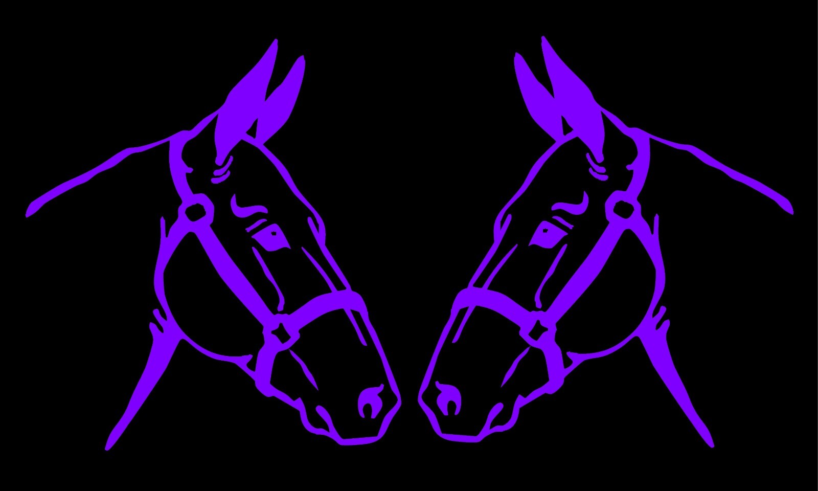 Mule Decals Mirrored Image Set Donkey equestrian horse trailer vinyl car decal