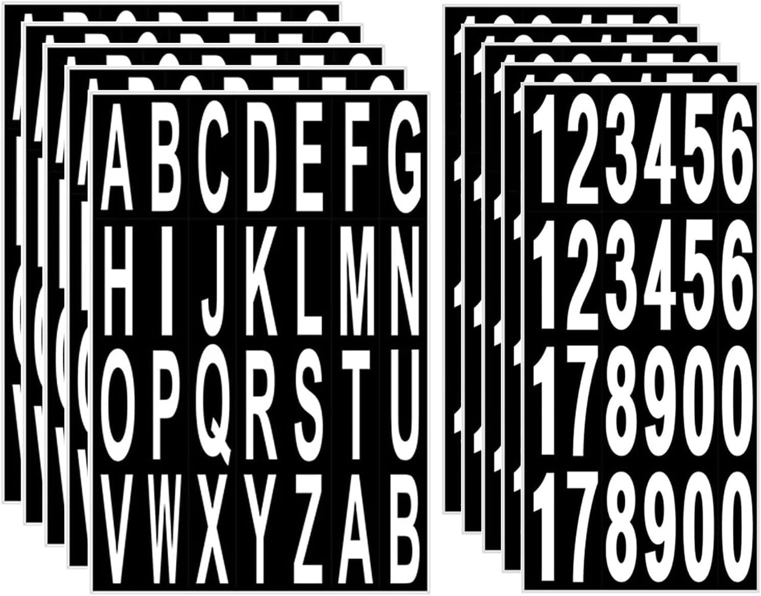 10 Sheet 3 Inch Mailbox Numbers and Letters Cut Classic Style Self-Adhesive V…