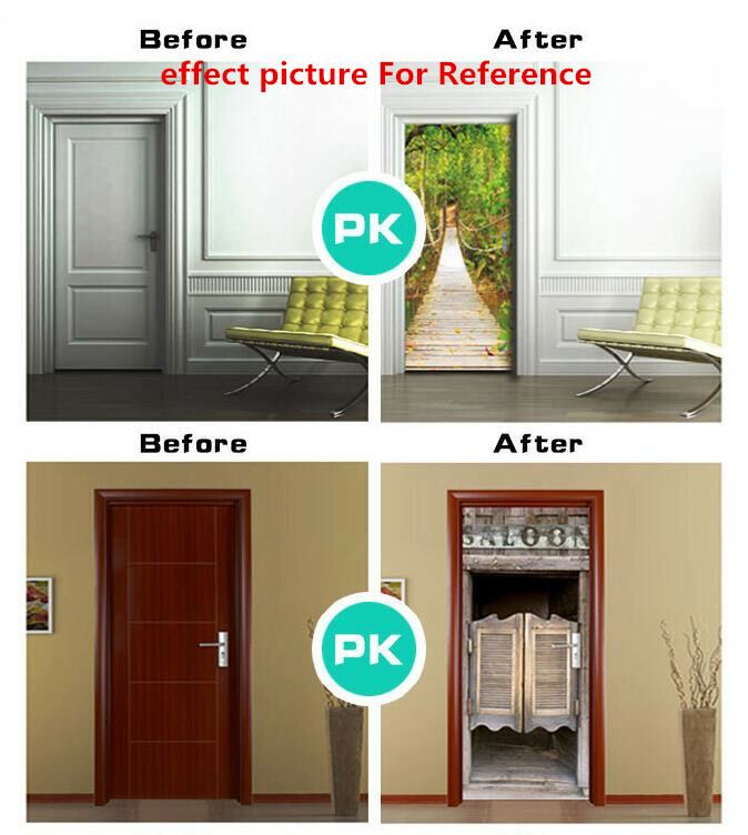 3D Wall Art Creative Animal Scenery Door Sticker Decal Self-adhesive Wrap Mural