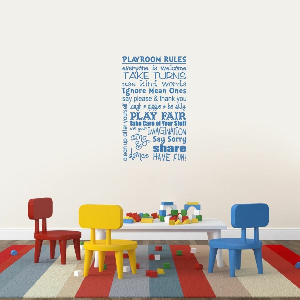 Playroom Rules Wall Decal – Kids, Playroom, Classroom, Wall Sticker, Wall Art