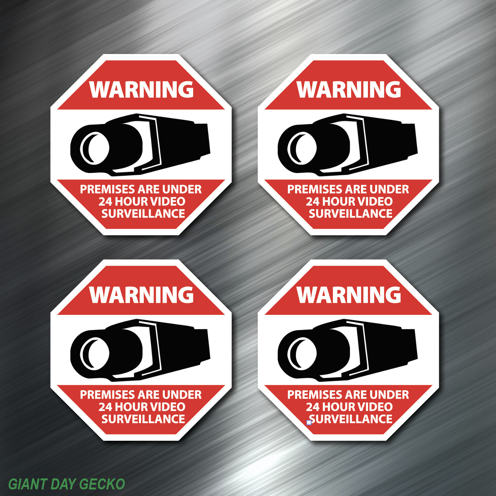4X FOUR WARNING Surveillance Security car Laptop Wall Sticker Decal Stickers
