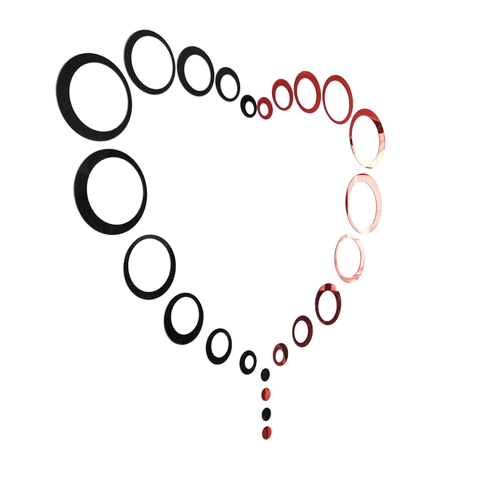 24Pcs Acrylic Circle Mirror Wall Stickers DIY Decals Modern Art Mural for Hom…