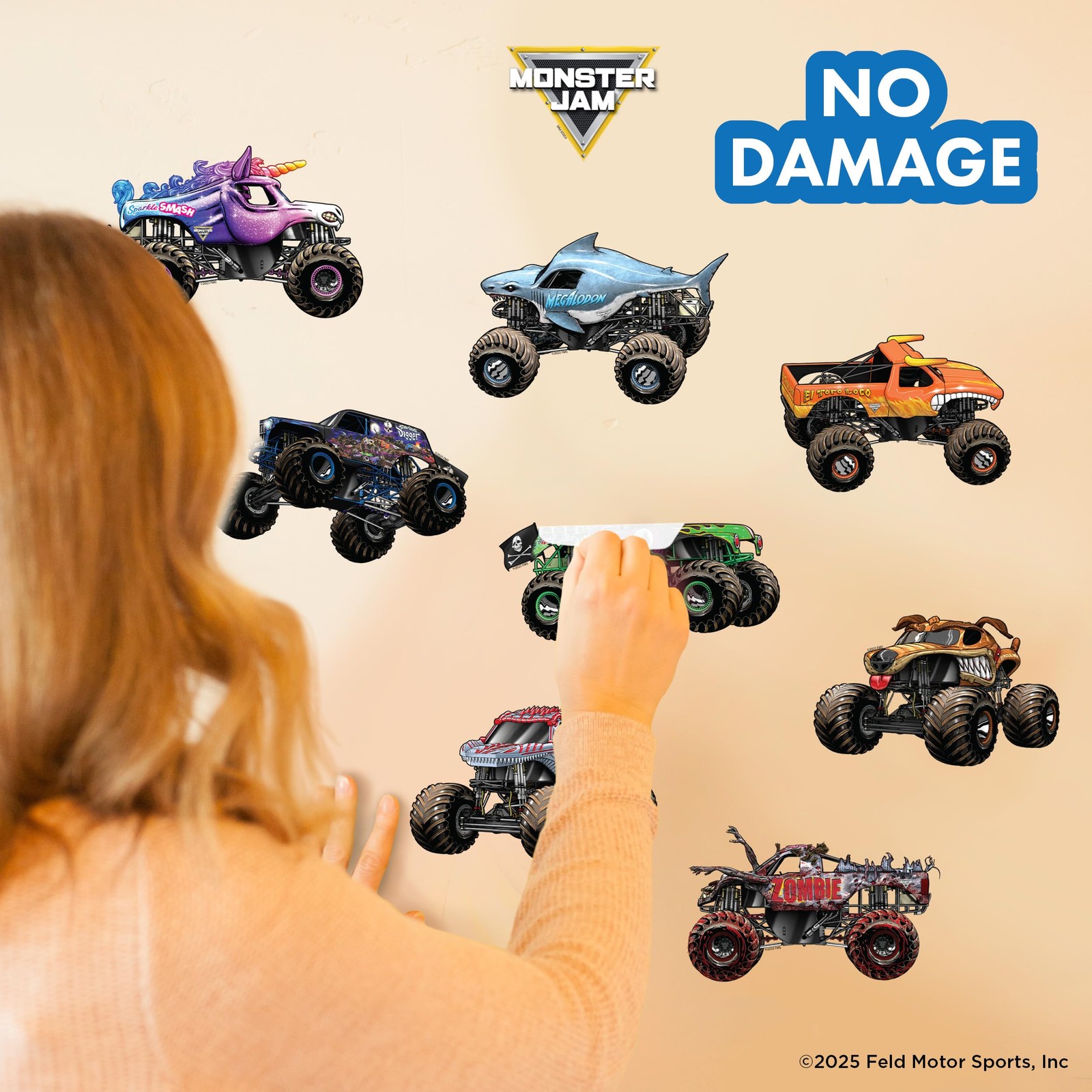 Monster Jam Trucks Wall Decals Pack – Grave Digger Son-Uva Digger El Toro Loc…