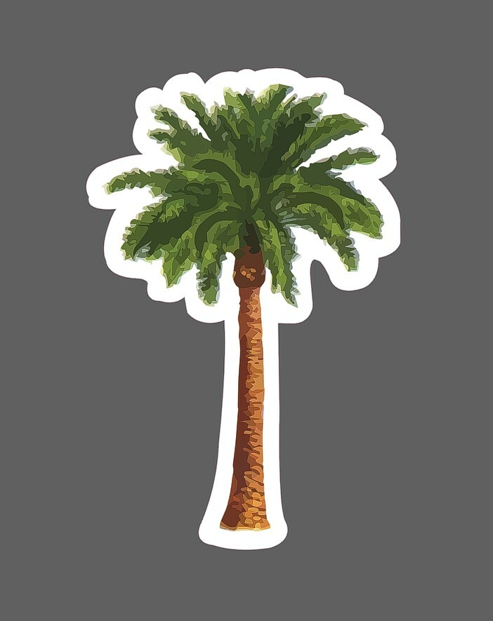 Palm Tree Sticker Illustration Waterproof – Buy Any 4 For $1.75 Each Storewide!