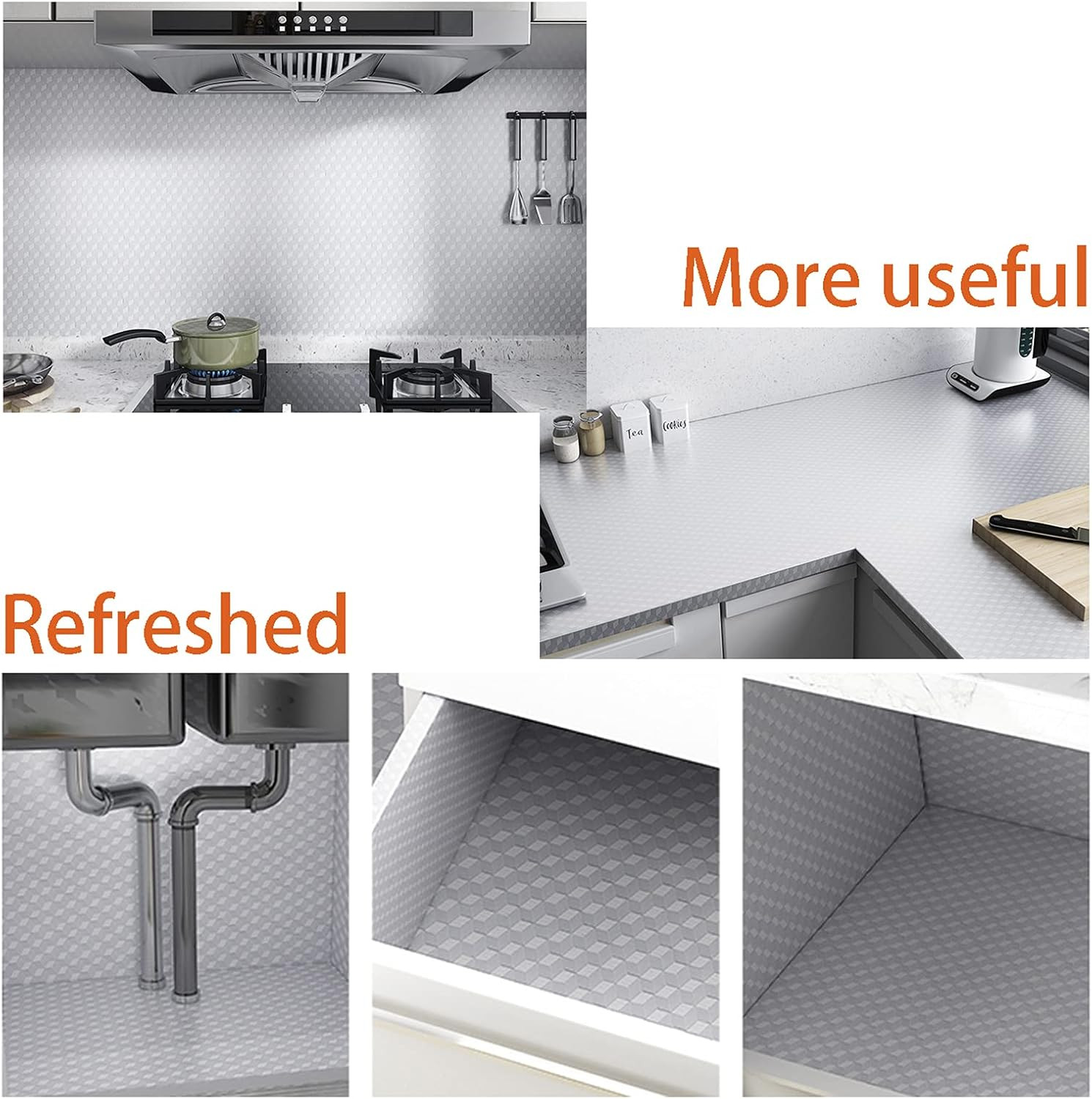 Kitchen Wallpaper Oil Proof Sticker Backsplash Aluminum Foil Oil Self-Adhesive P