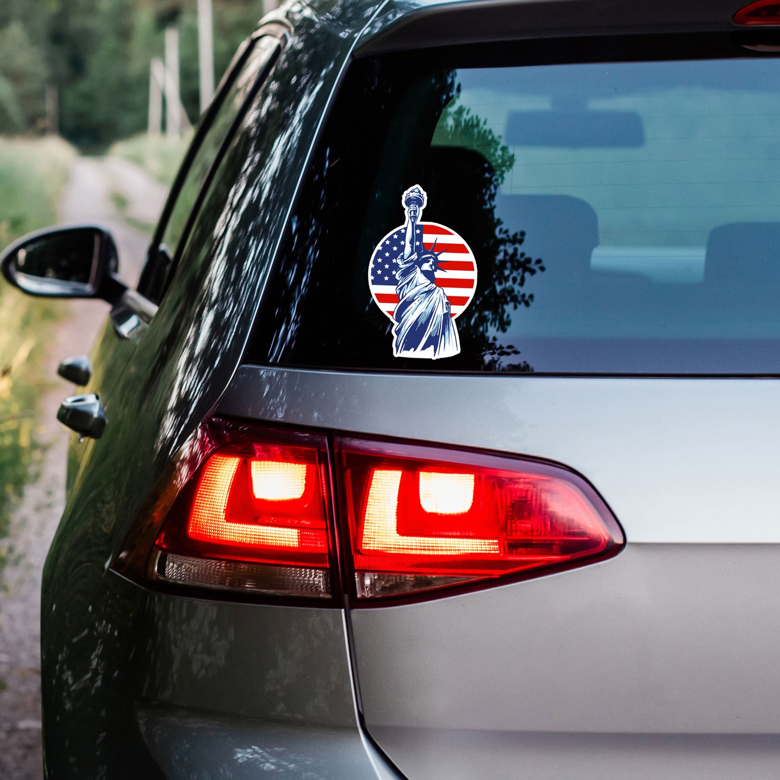Statue Of Liberty Flag – Vinyl Decal Sticker – Car Window Laptop – ebn8918
