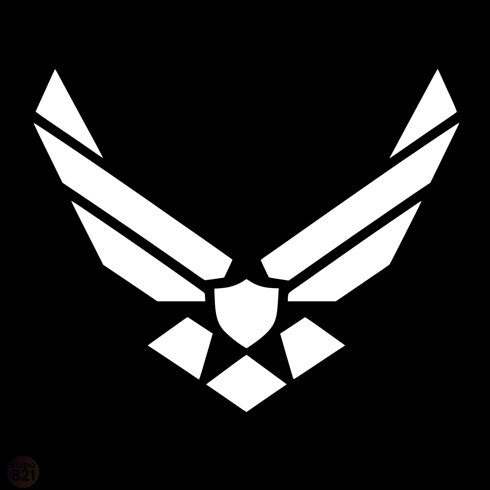 USAF Air Force Emblem Decal – Wings and Shield Vinyl Sticker Car Truck Window
