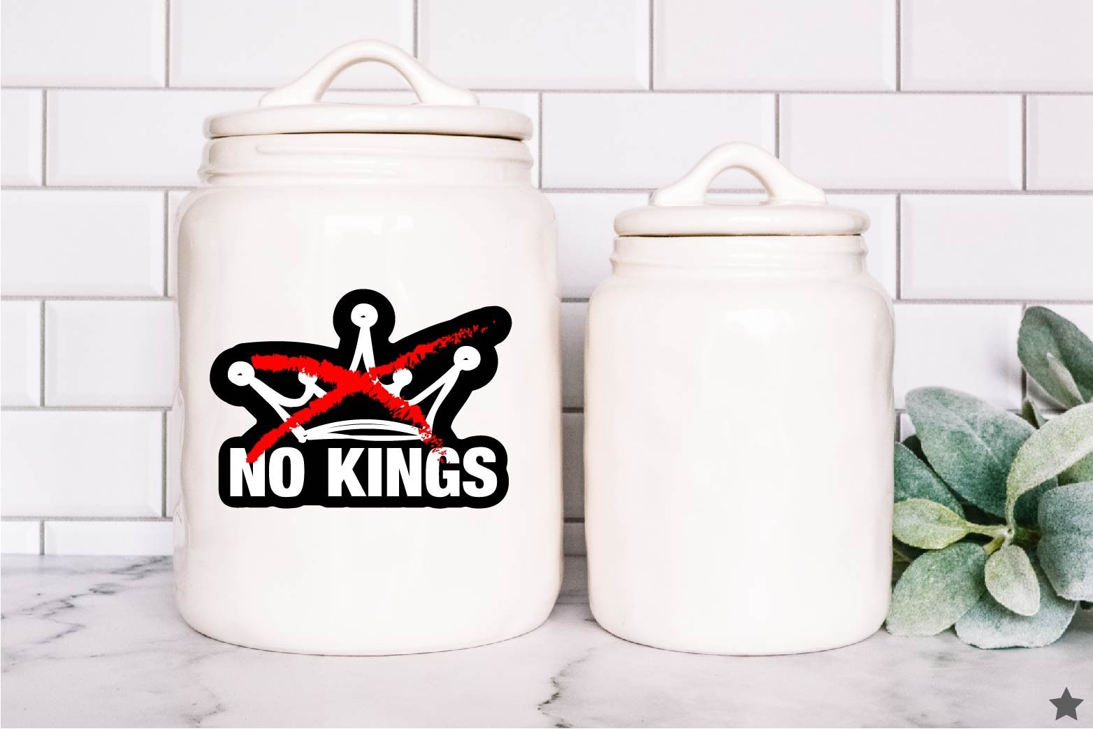 No Kings Decal Sticker Protest Anti MAGA Trump Ice 47 King Peaceful Crown FDT