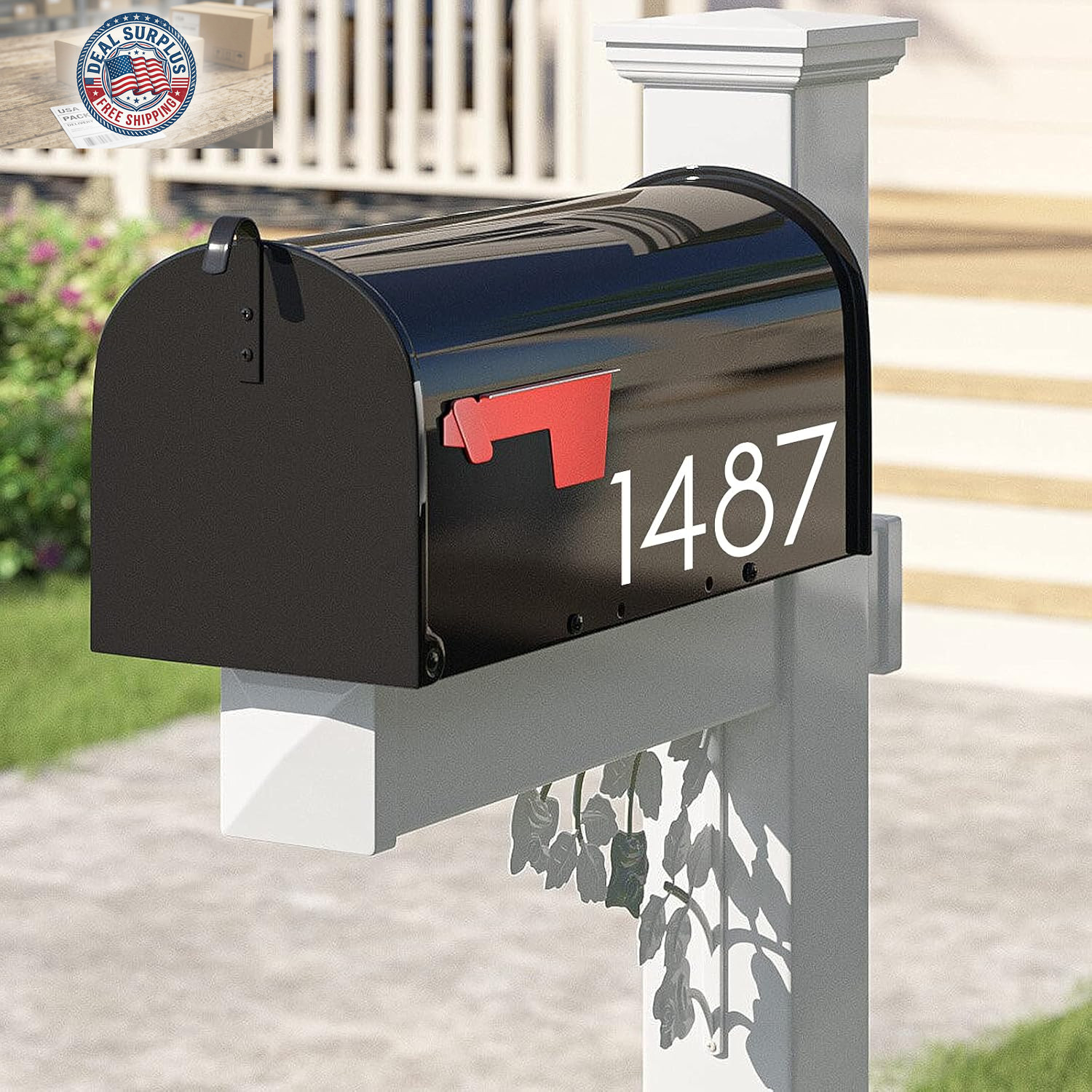 2 Inch Reflective Mailbox Numbers Sticker (0-9, 5 Sets) Modern Number Vinyl Wate