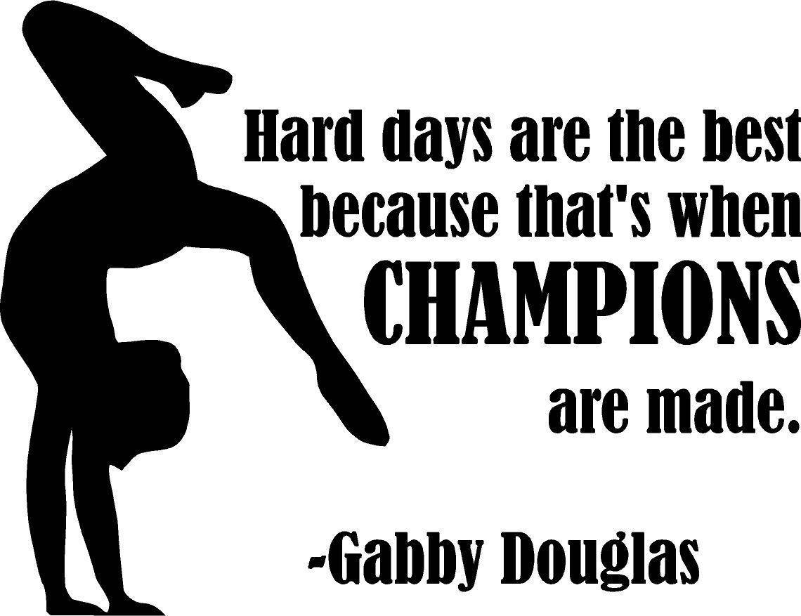 22×18" Large Gabby Douglas Vinyl Wall Decal | Gymnastic Quote | Olympics [GD 3]