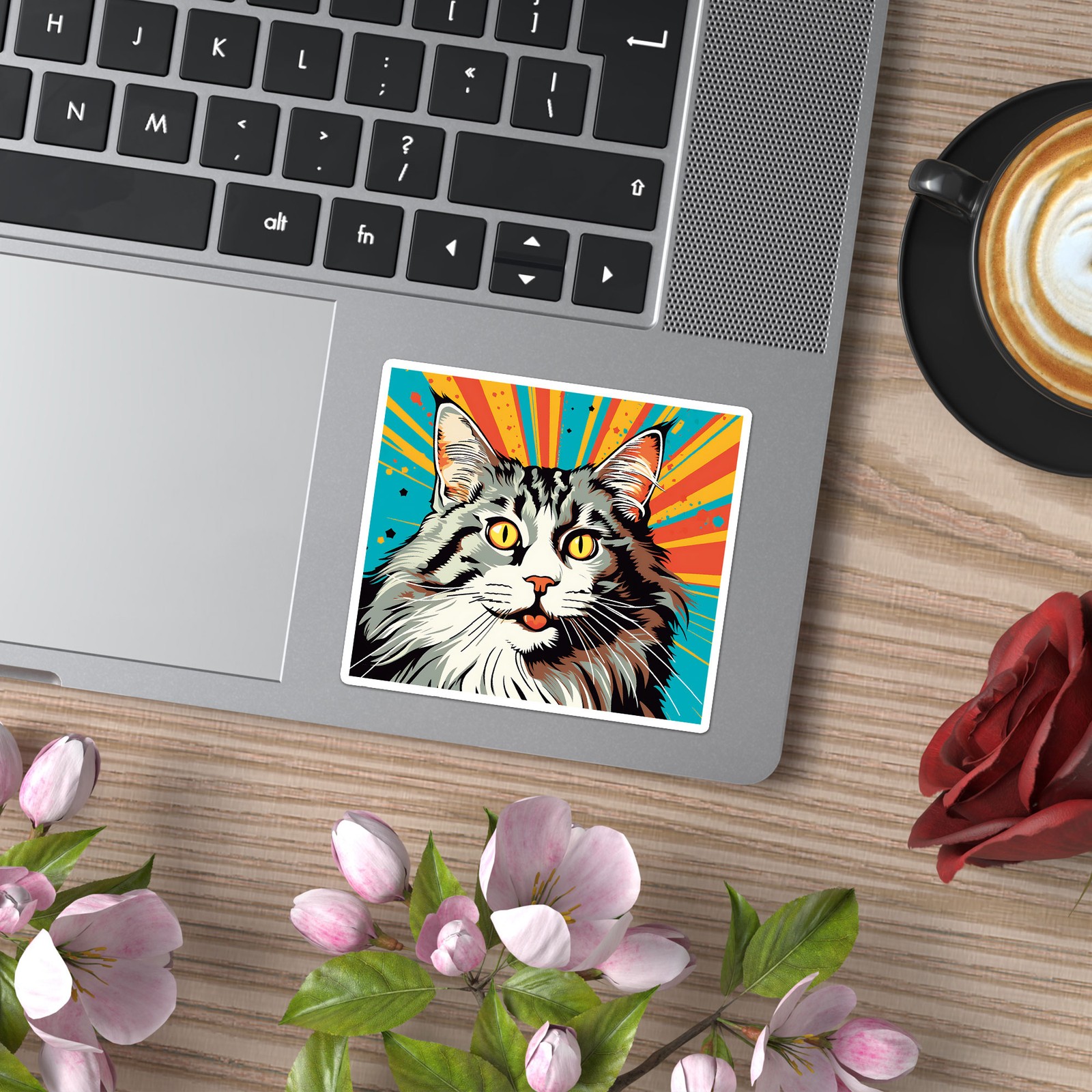 Popart Norwegian Cat – Vinyl Decal Sticker – Car Window Laptop – ebn11861