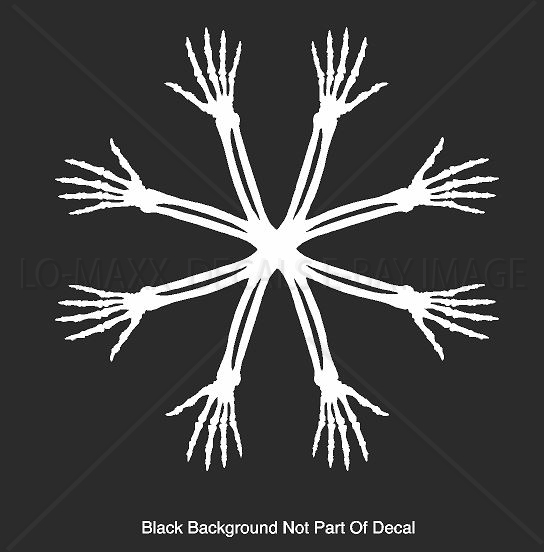 Skeleton Arms Star Burst Spooky Cool Unique Custom Design Die Cut Vinyl Decal