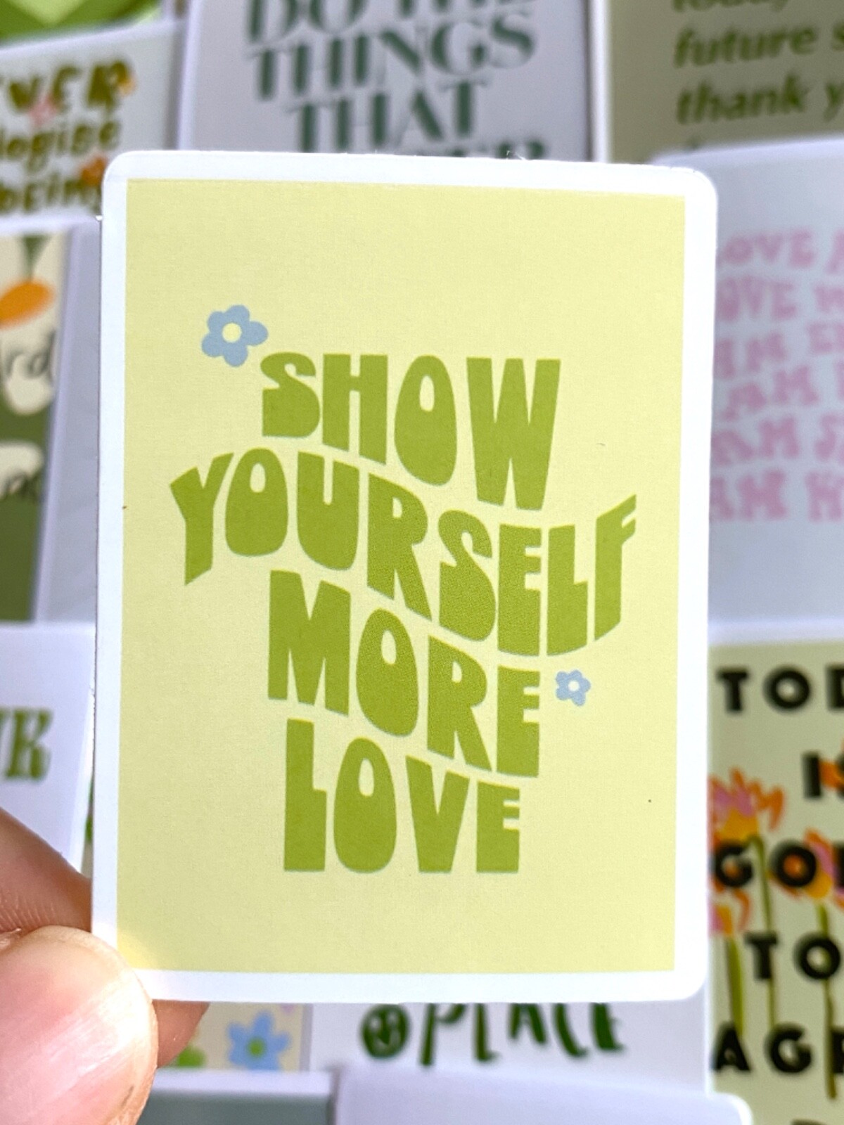 5-50 pcs Motivational Stickers, Letter Postcard Flower Inspirational Boho Decals