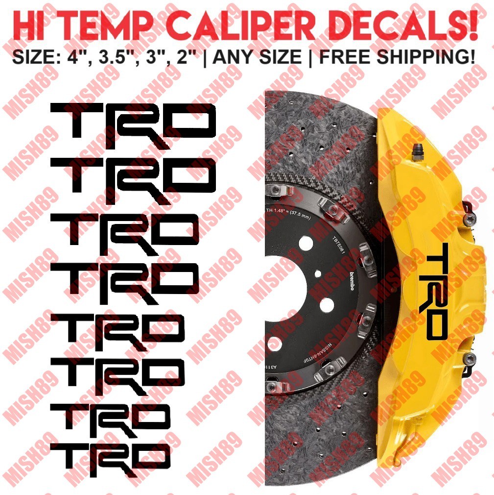 TRD Decals Brake Caliper Decal High Temp Vinyl Sticker Toyota Racing Development